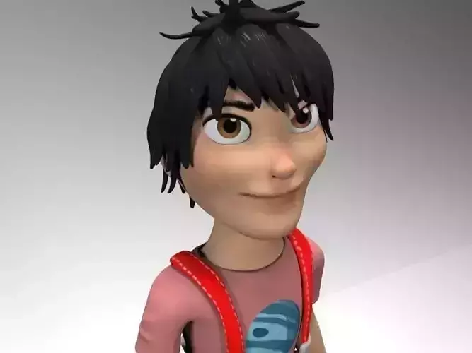 Cartoon young boy