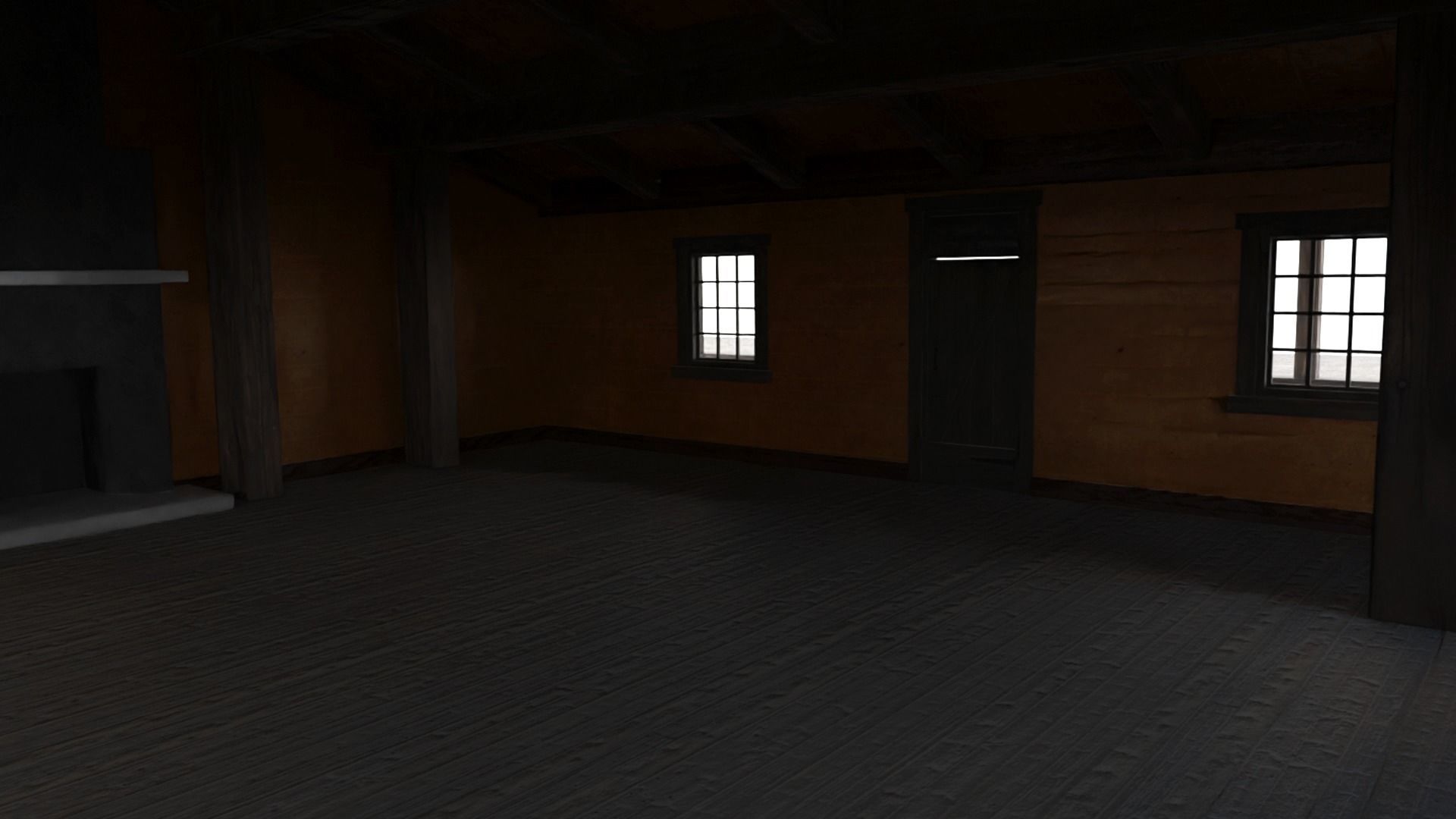 Log Cabin Low-poly 3D model_12