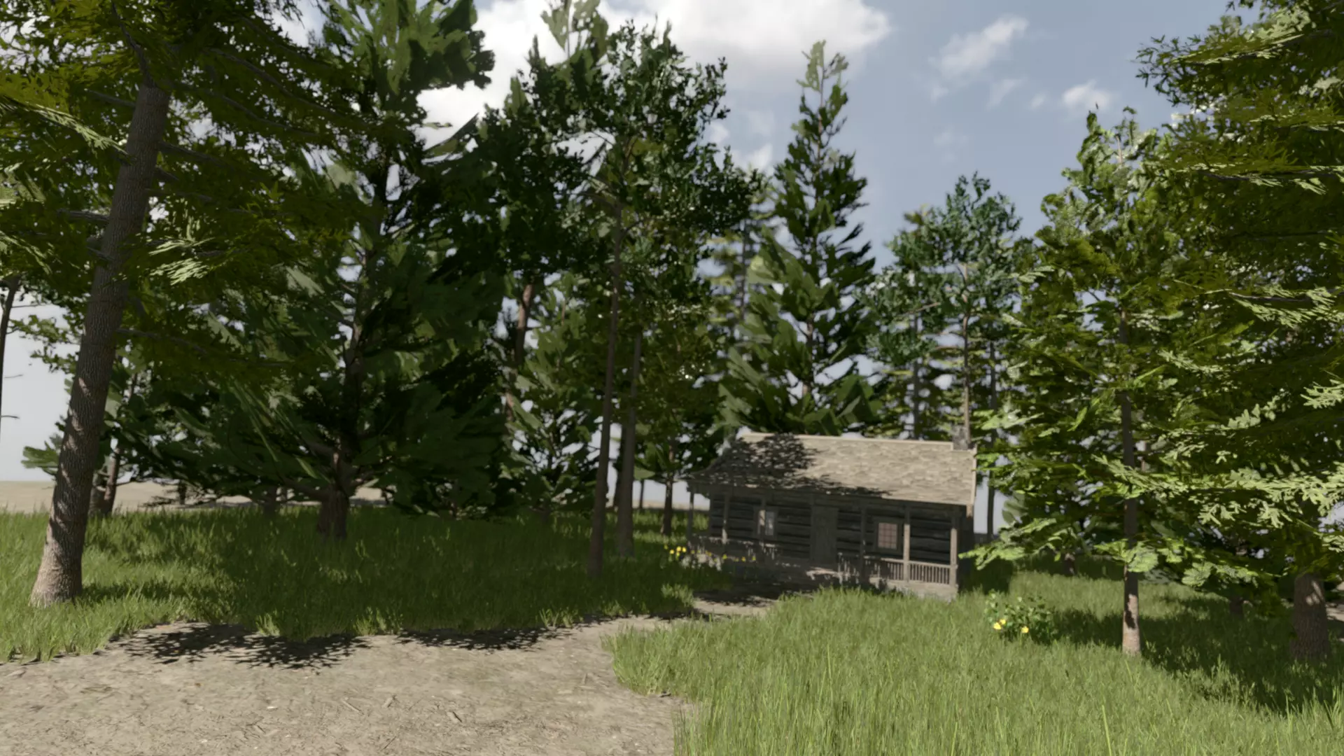 Log Cabin Low-poly 3D model_5