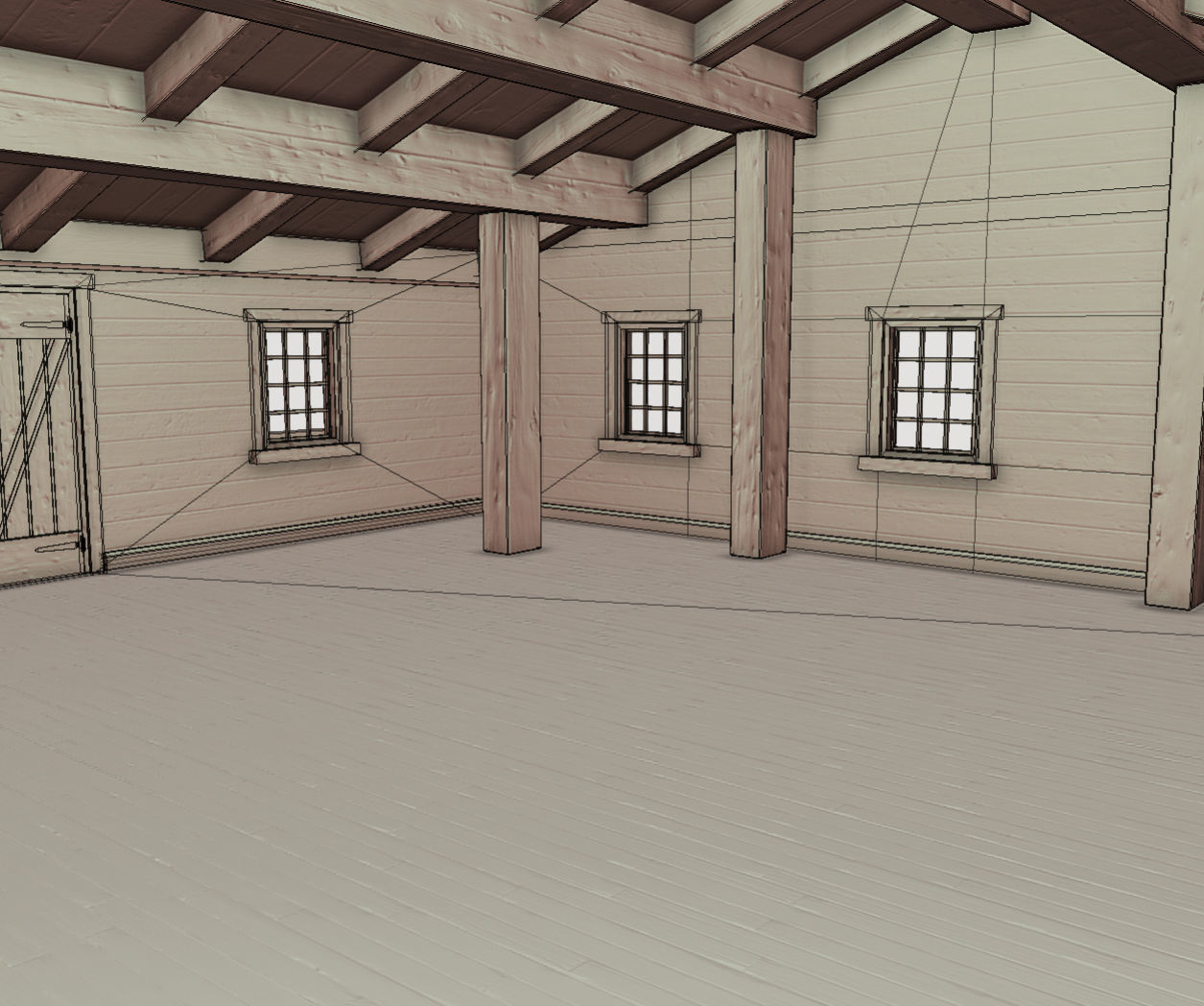 Log Cabin Low-poly 3D model_15