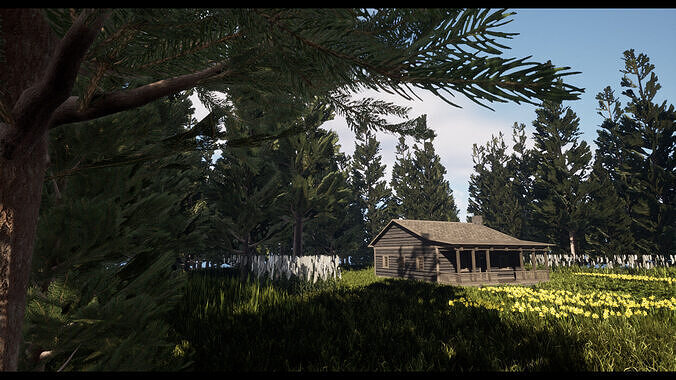 Log Cabin Low-poly 3D model