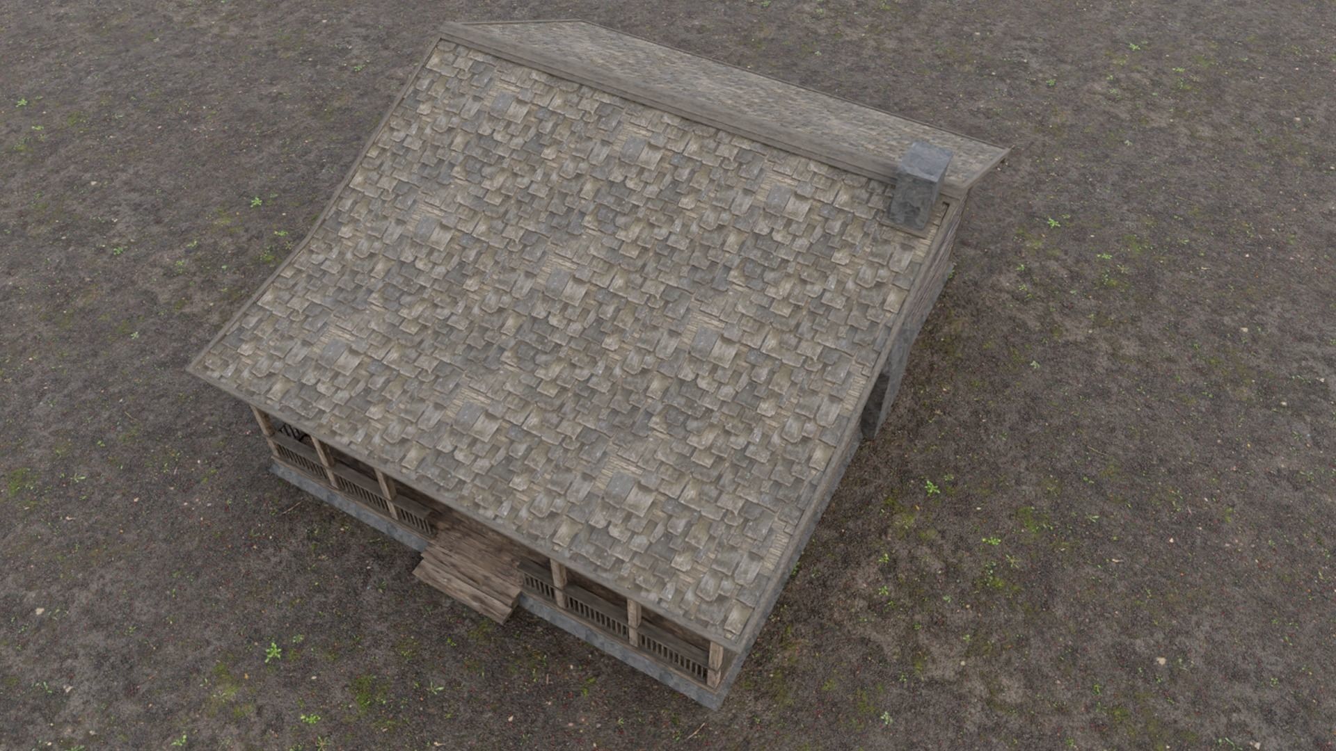 Log Cabin Low-poly 3D model_11