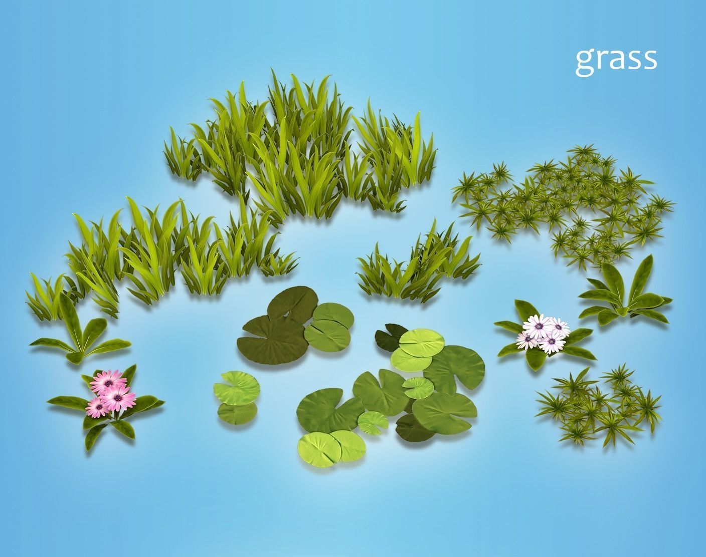 flowers and plants are low poly 25 objects Low-poly 3D model_2
