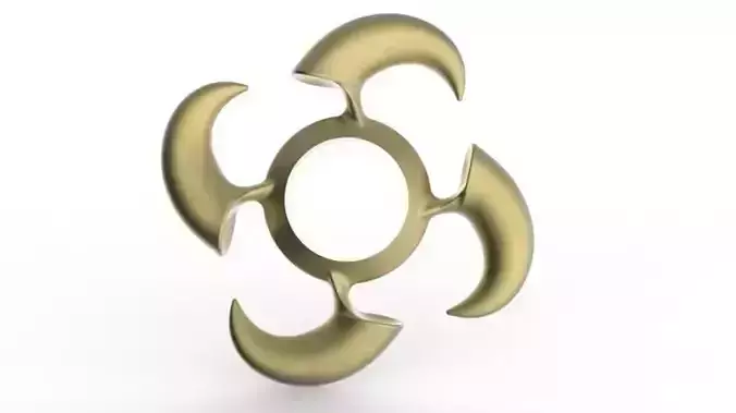 SPINER gold biohazard symbol 3D print model