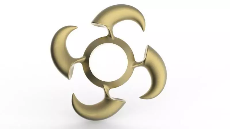 SPINER gold biohazard symbol 3D print model