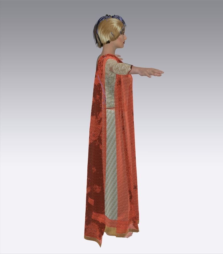 Stylish Designer Indian Women Dress 3D model  3D model_14