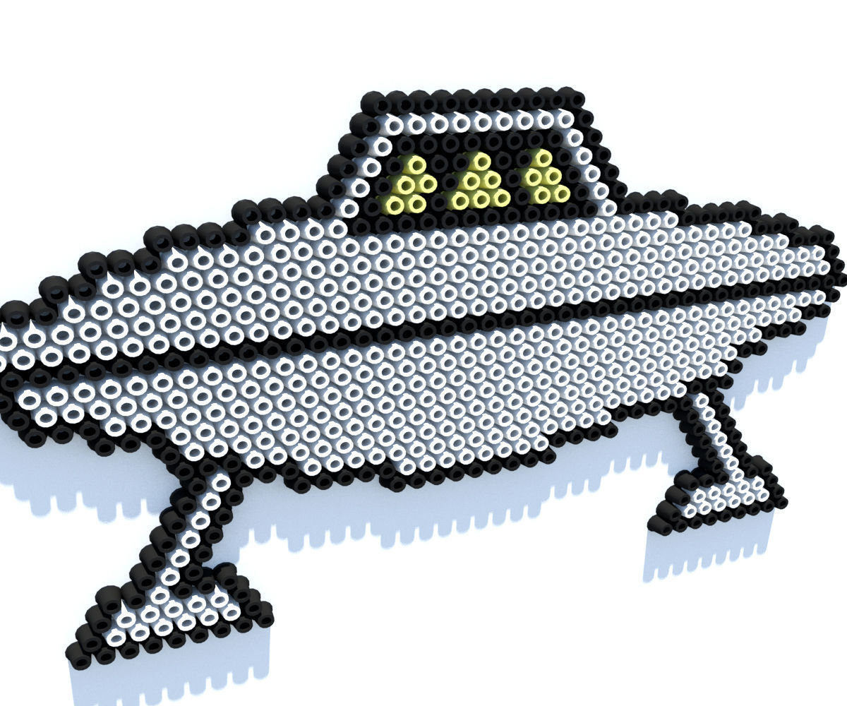 UFO Perler Beads 3D model_2