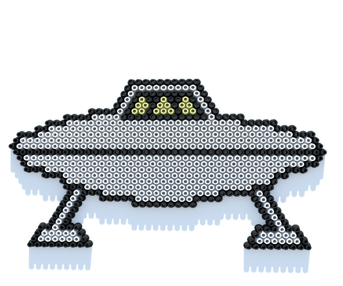 UFO Perler Beads 3D model_1