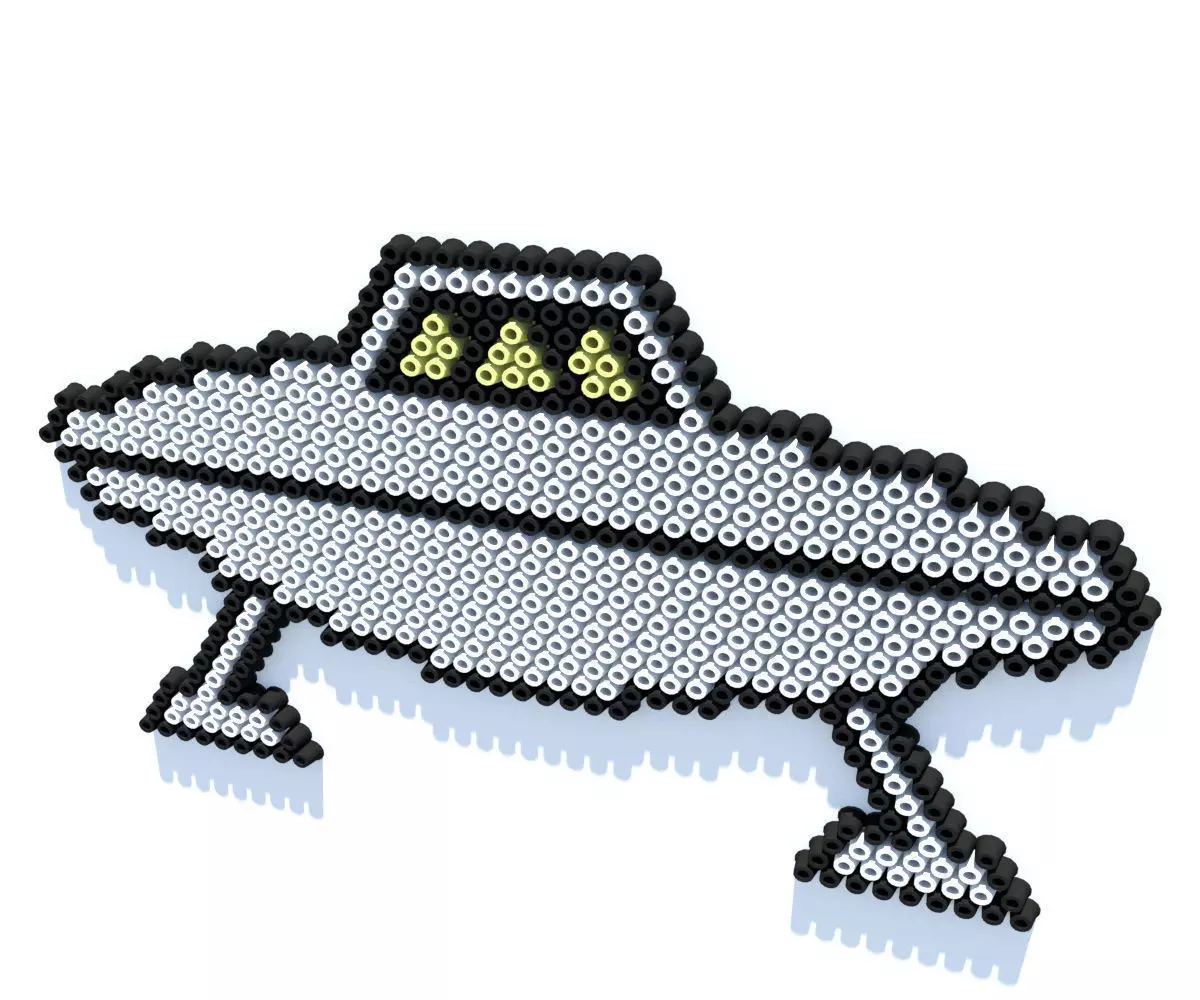 UFO Perler Beads 3D model_0