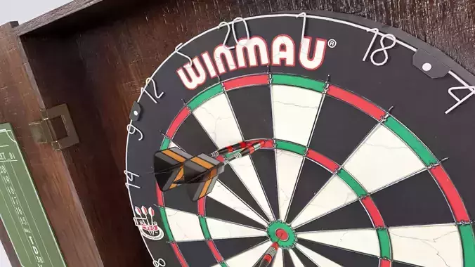 low poly PBR Pub Dart Board Low-poly 3D model