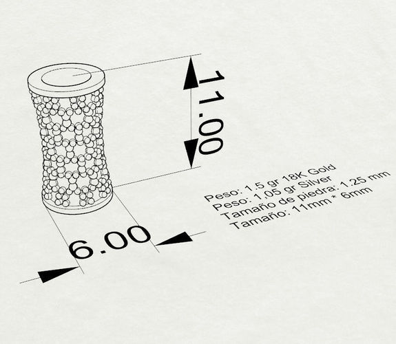 Barril t - shirt showing measurements of vase 3D print model