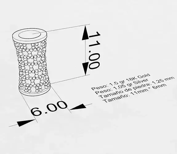 Barril t - shirt showing measurements of vase 3D print model