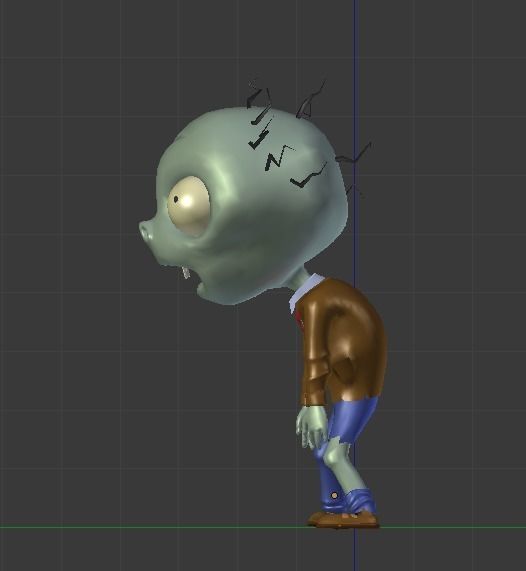 Chibi Zombie Low-poly 3D model_1