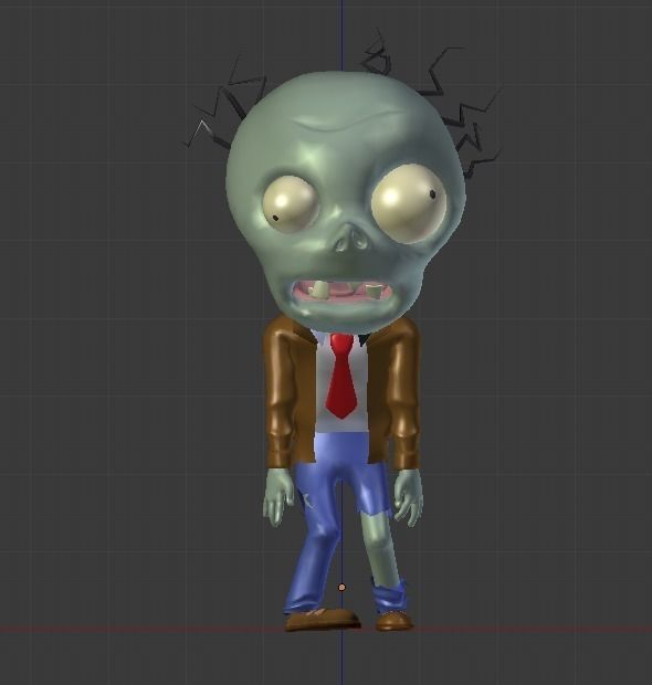 Chibi Zombie Low-poly 3D model_0