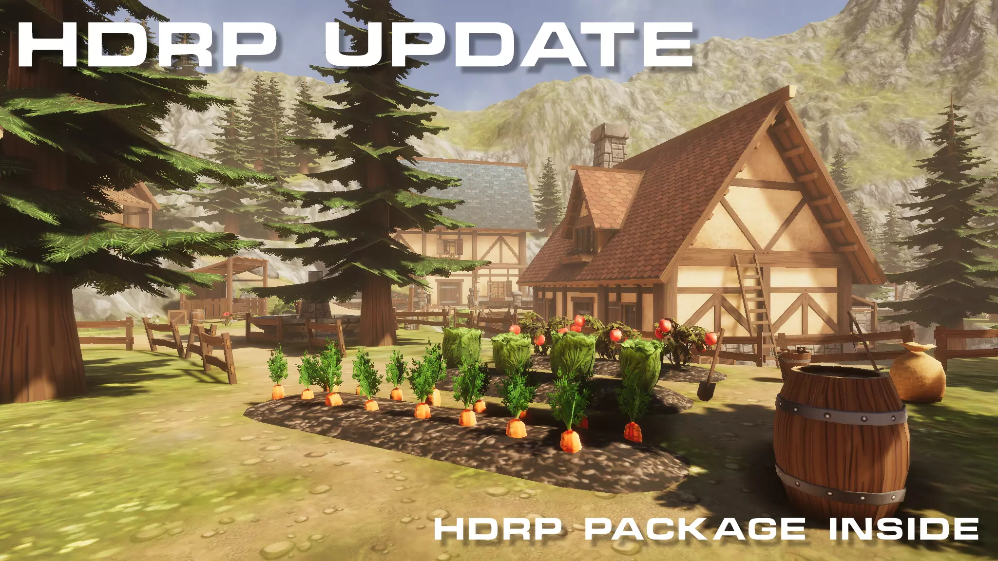 3D Medieval House Village Cartoon Kit Low-poly 3D model_0