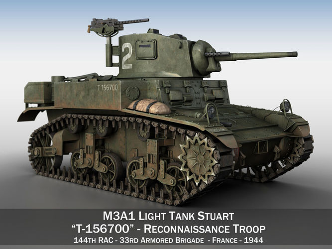 M3A1 Light Tank Stuart  156700 3D model