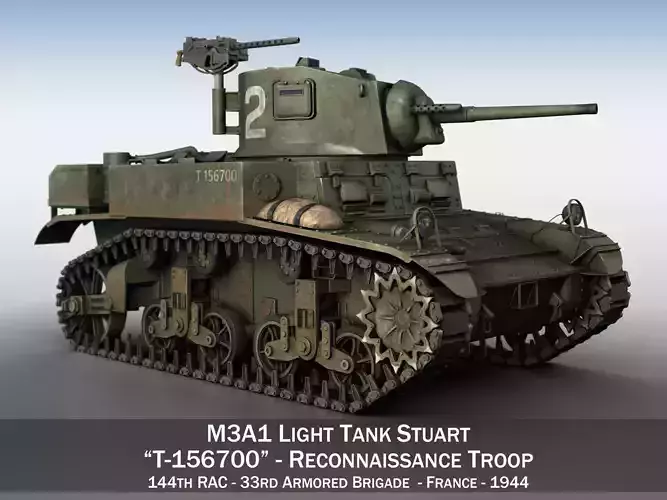 M3A1 Light Tank Stuart  156700 3D model
