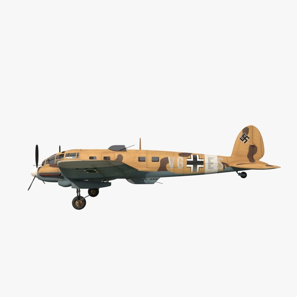 Heinkel He 111 VG-ES Low-poly 3D model_9