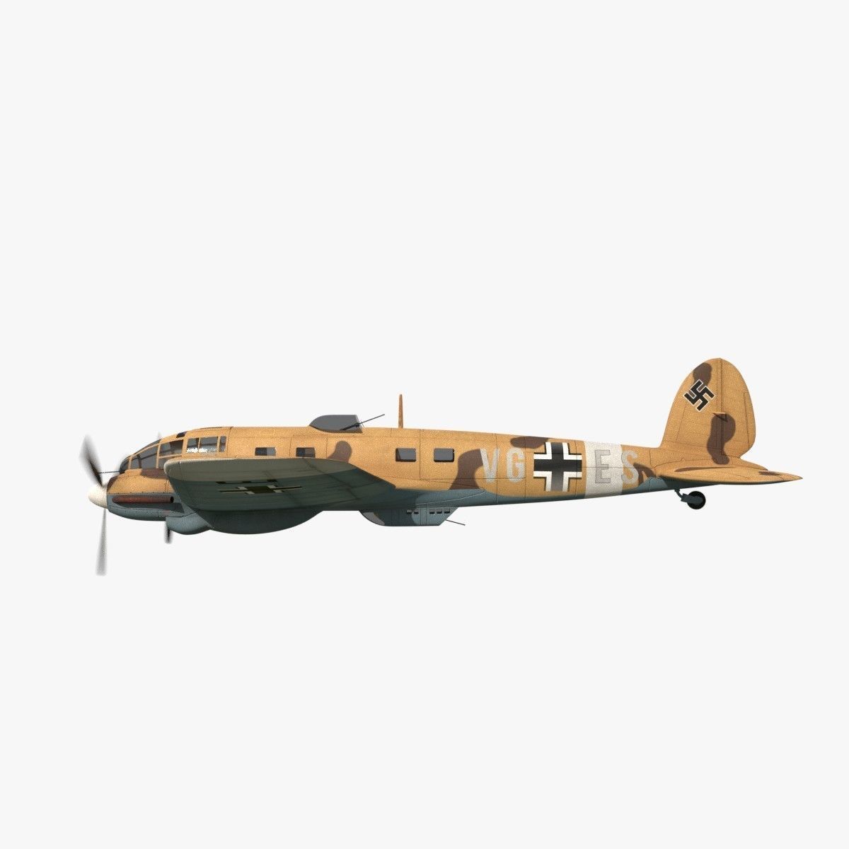 Heinkel He 111 VG-ES Low-poly 3D model_10