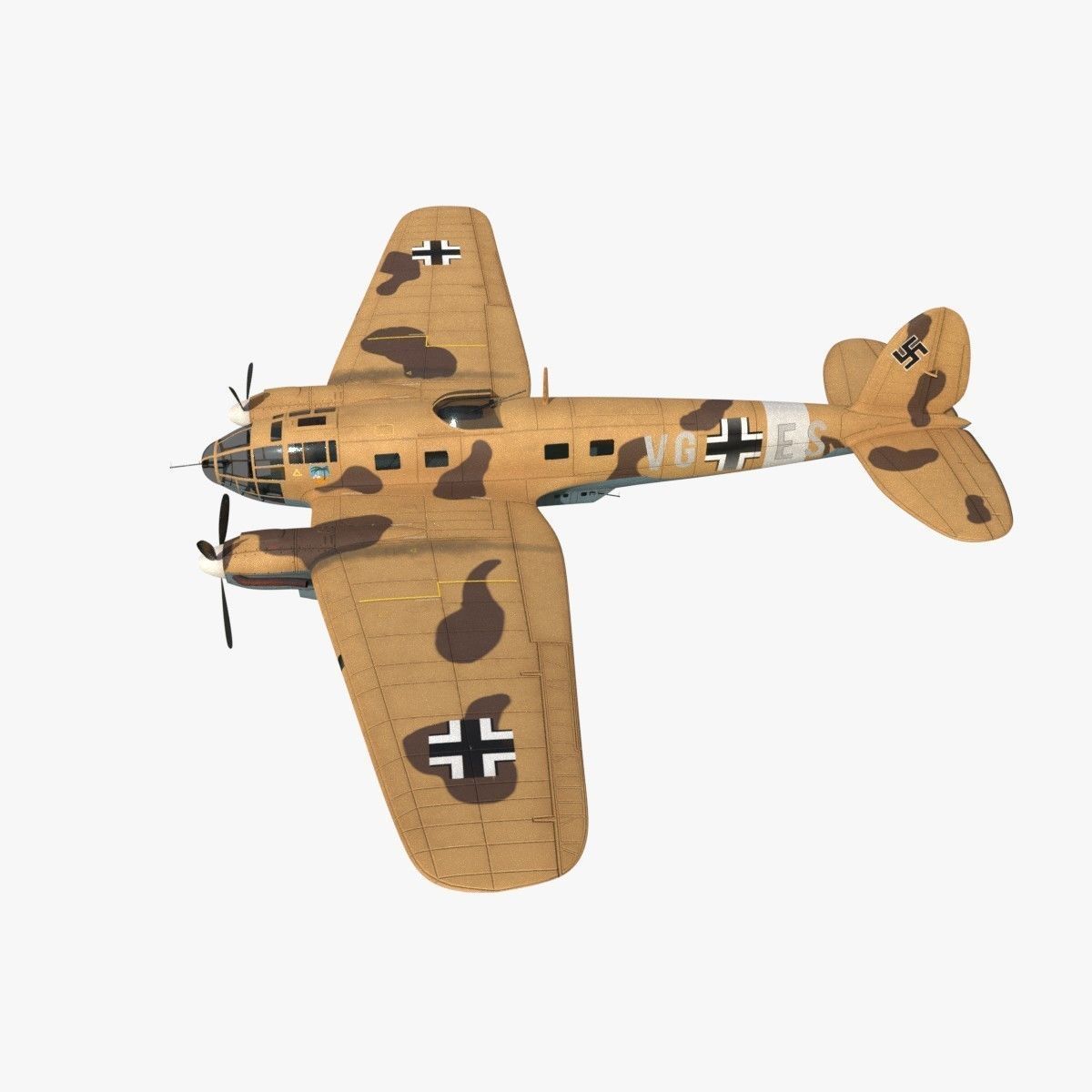 Heinkel He 111 VG-ES Low-poly 3D model_2