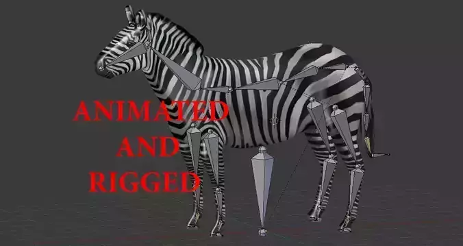 Animated And Rigged Zebra