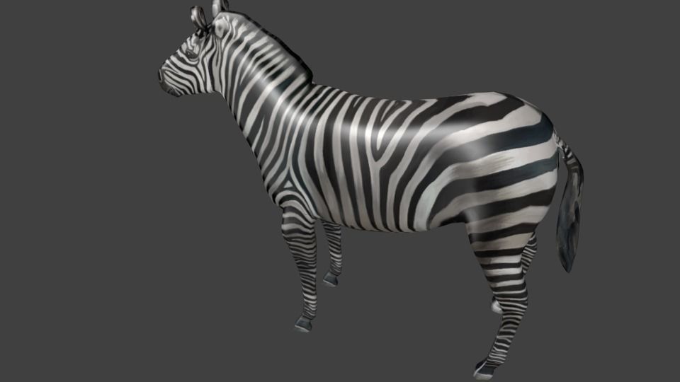 Animated And Rigged Zebra Low-poly 3D model_1