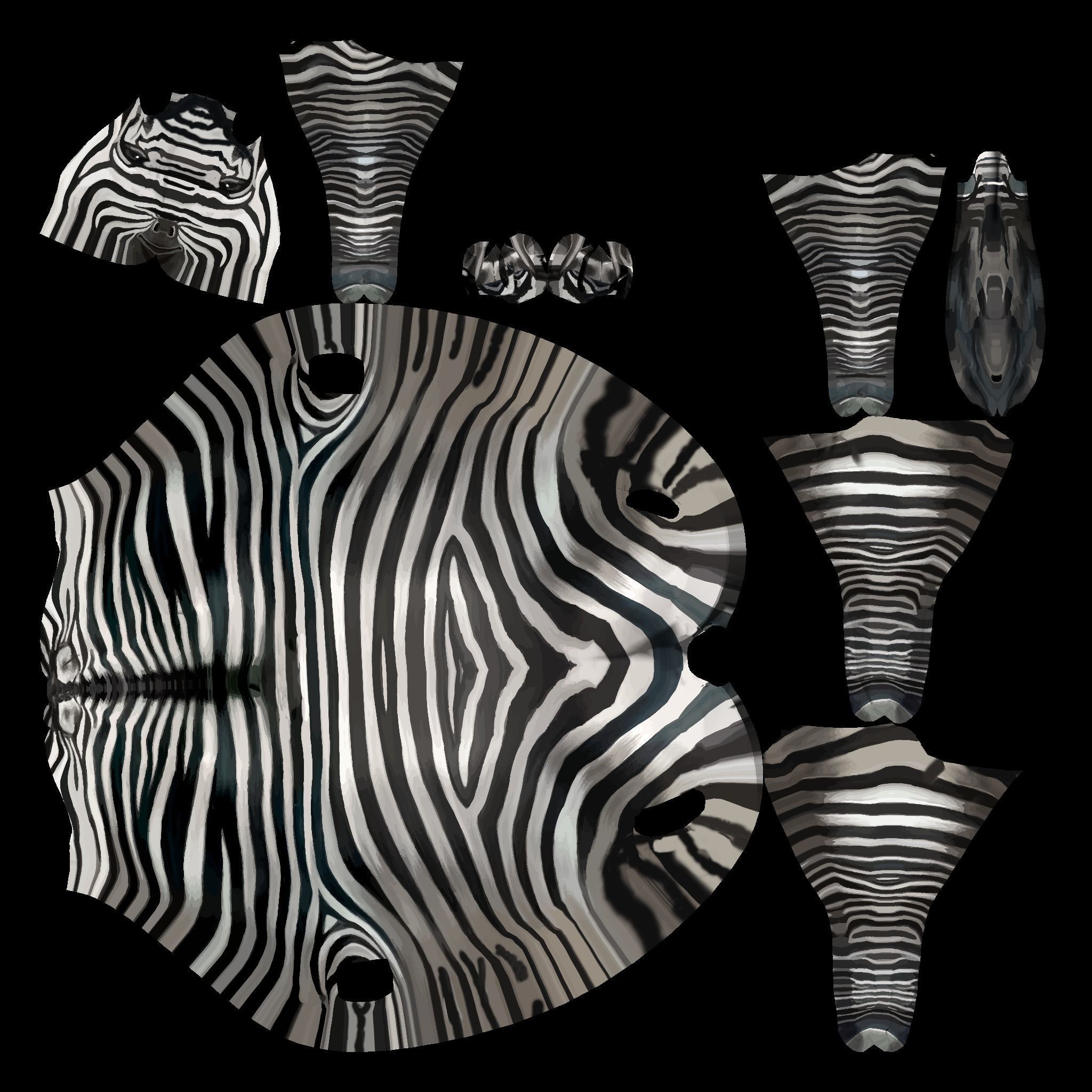 Animated And Rigged Zebra Low-poly 3D model_3