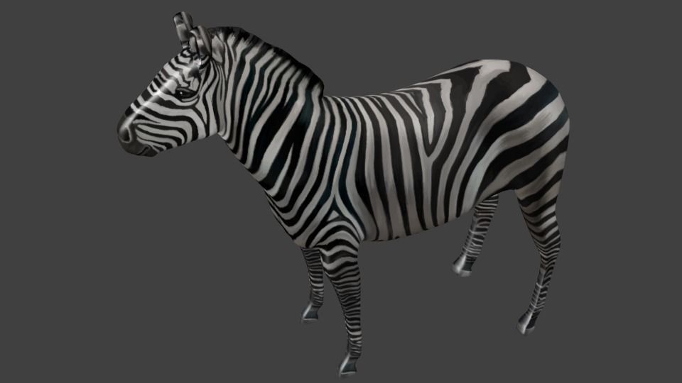 Animated And Rigged Zebra Low-poly 3D model_2