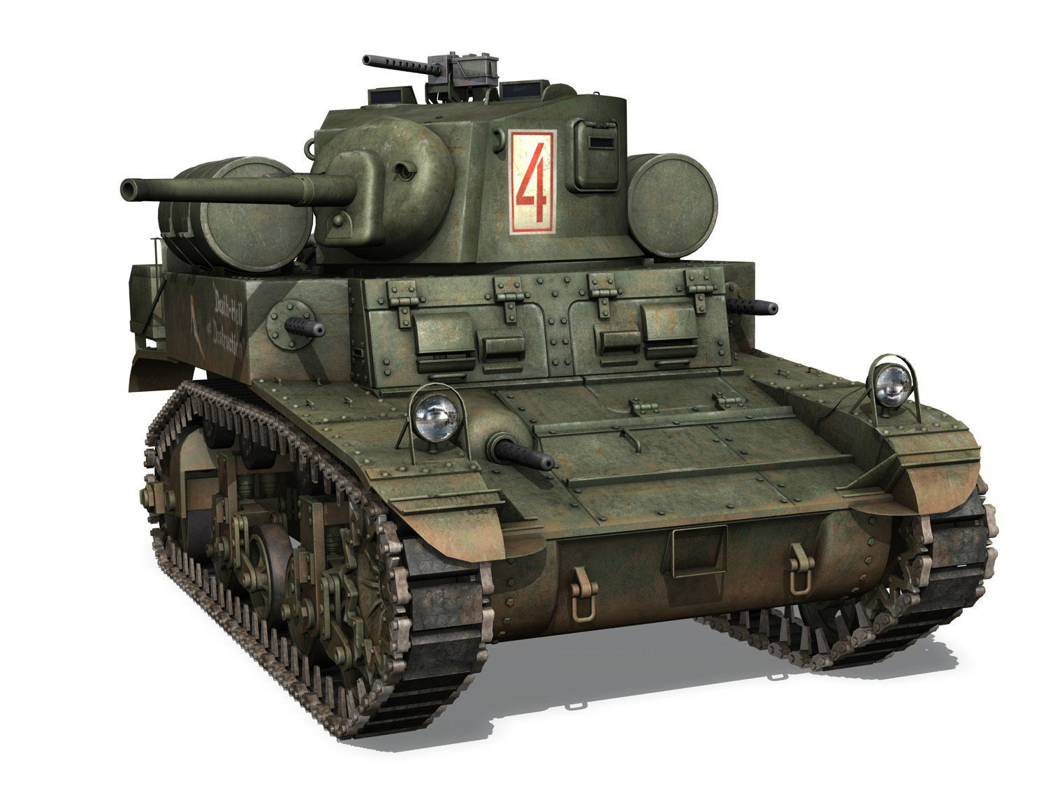 M3A1 Light Tank Stuart - Death-Hell and Destruction 3D model_8