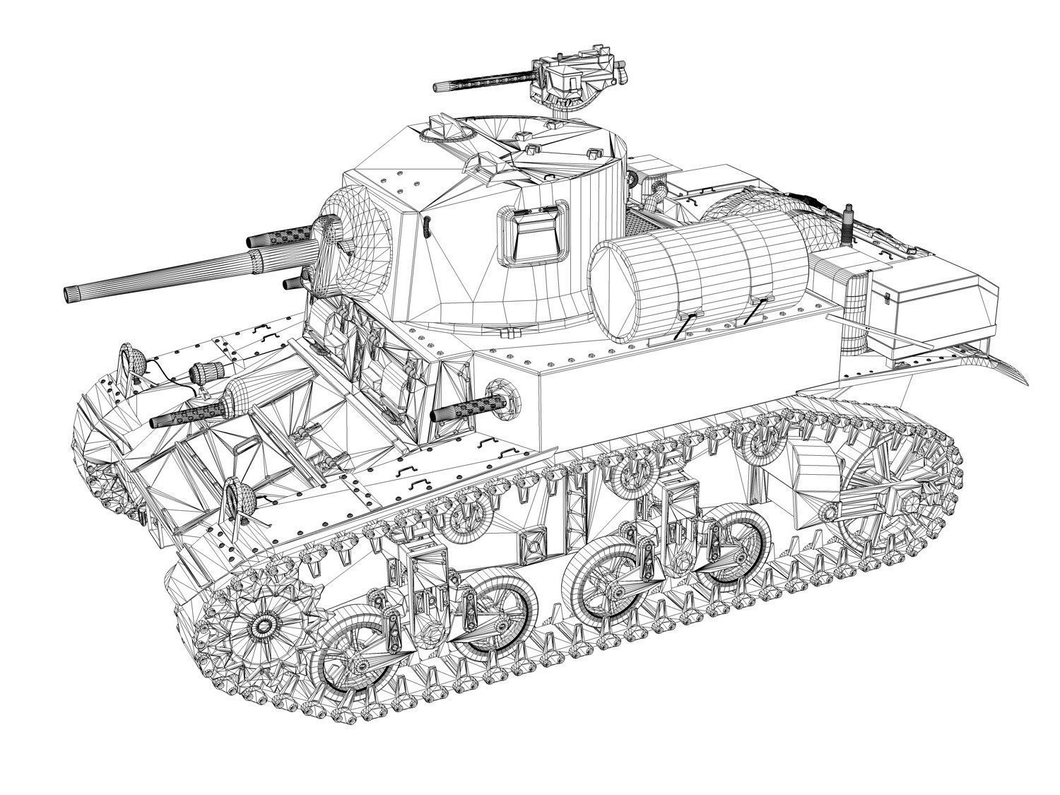 M3A1 Light Tank Stuart - Death-Hell and Destruction 3D model_10