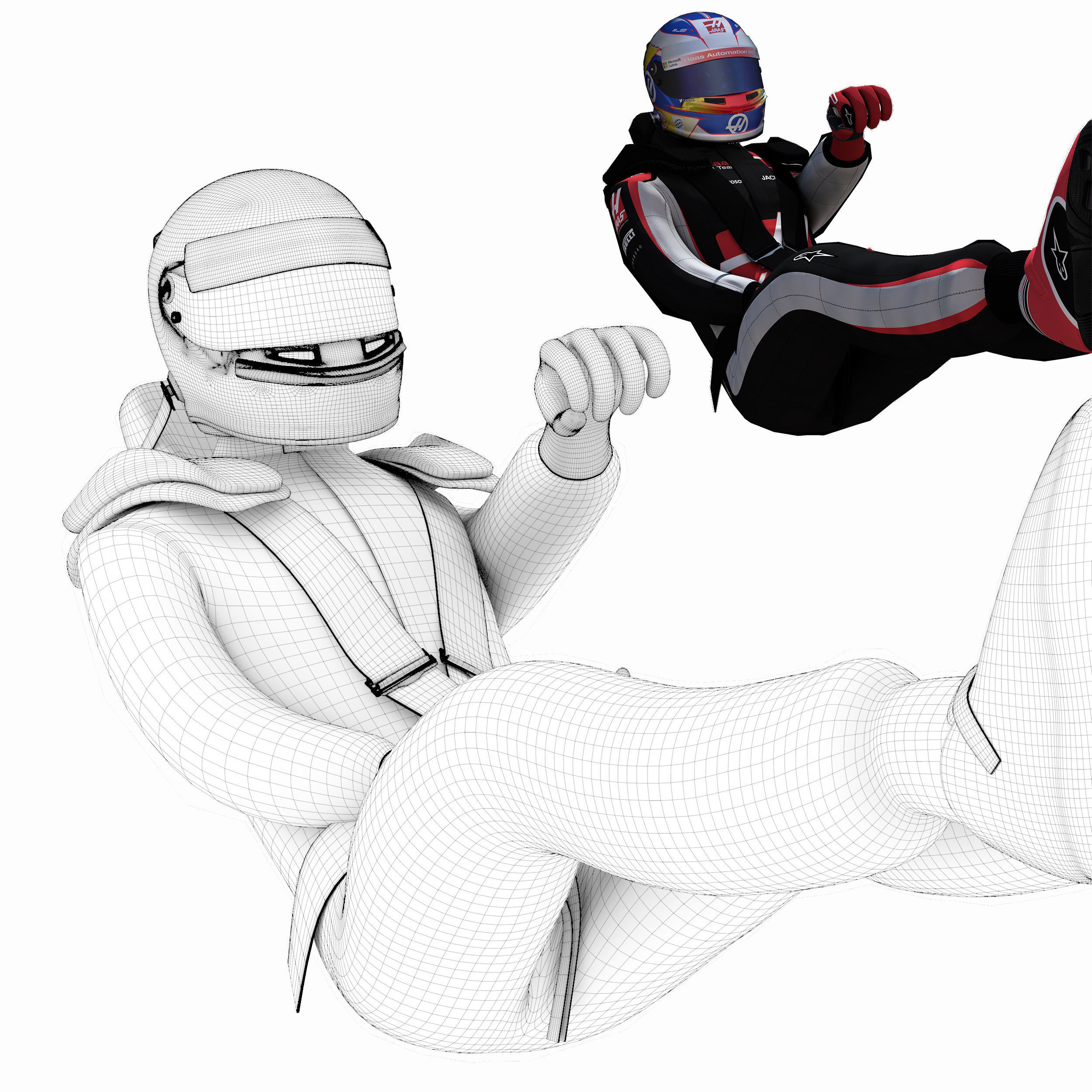 Romain Grosjean 2017 Low-poly 3D model_5