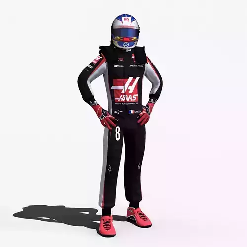 Romain Grosjean 2017 Low-poly 3D model