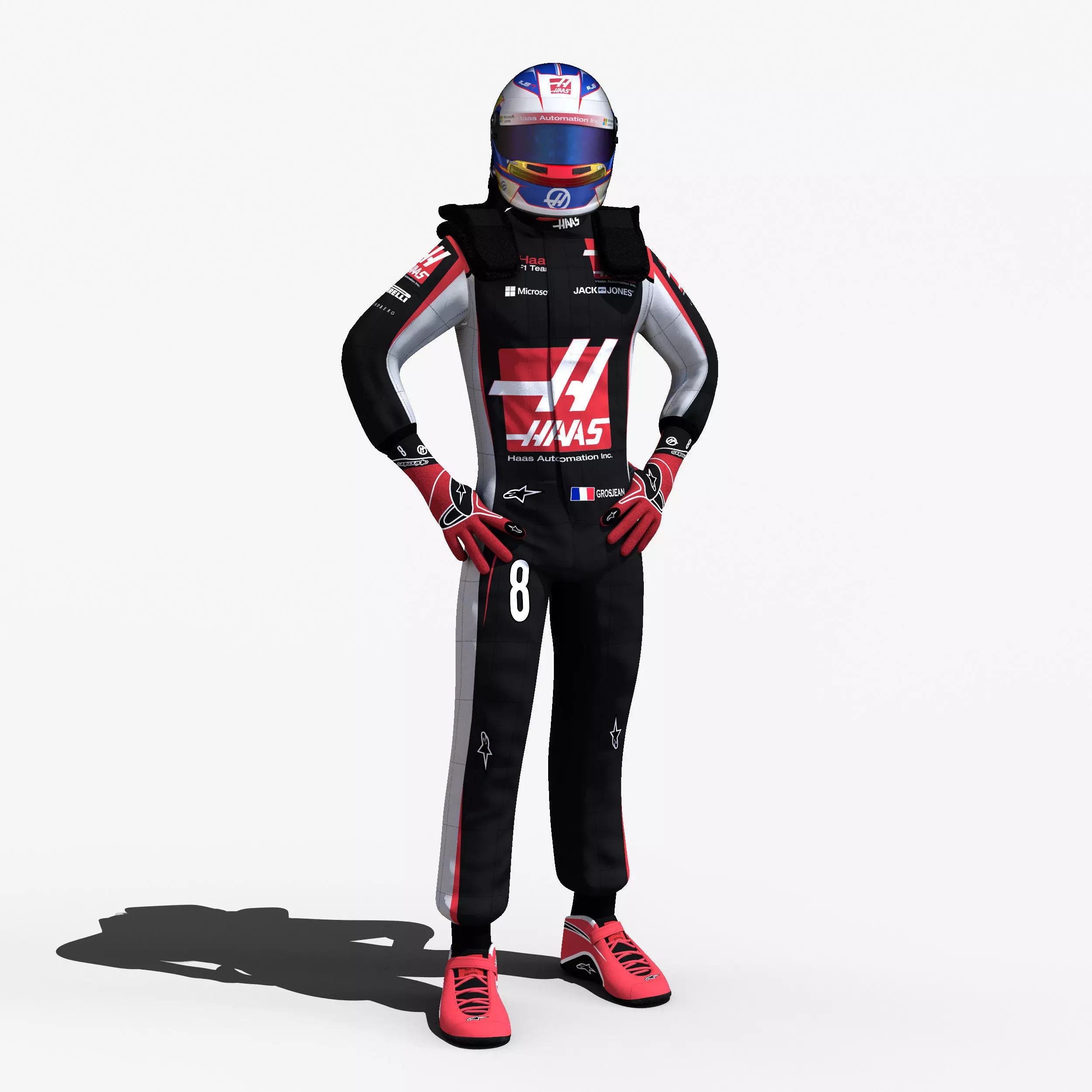 Romain Grosjean 2017 Low-poly 3D model_0