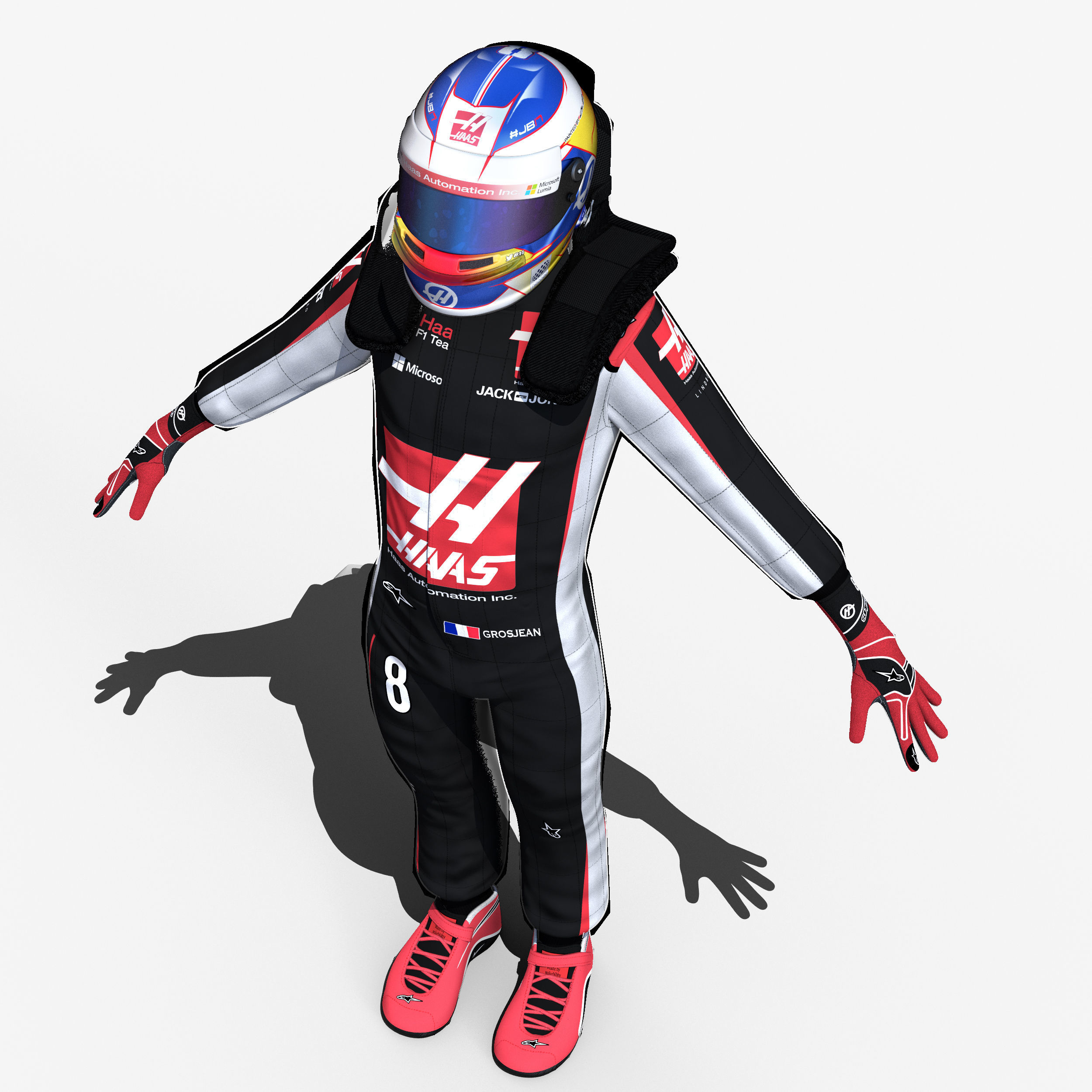 Romain Grosjean 2017 Low-poly 3D model_8