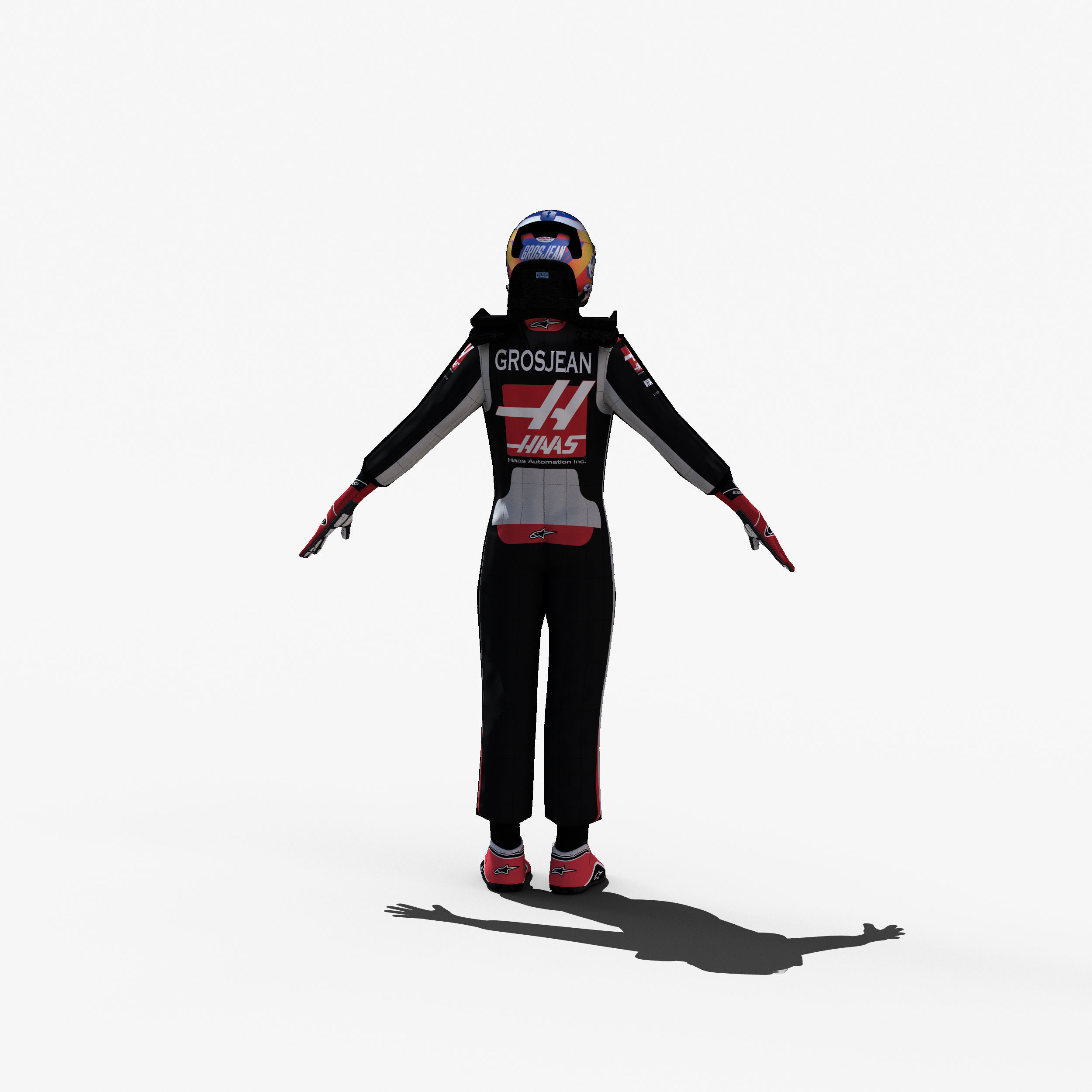 Romain Grosjean 2017 Low-poly 3D model_7