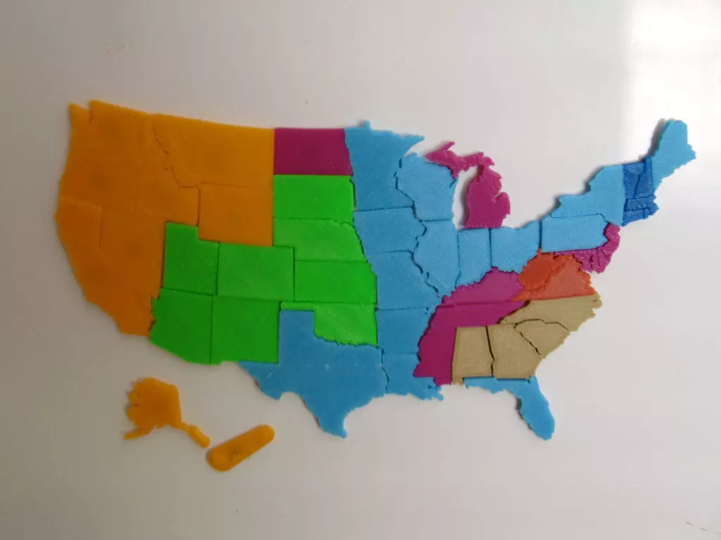 USA States Magnetic Puzzle Set 3D print model