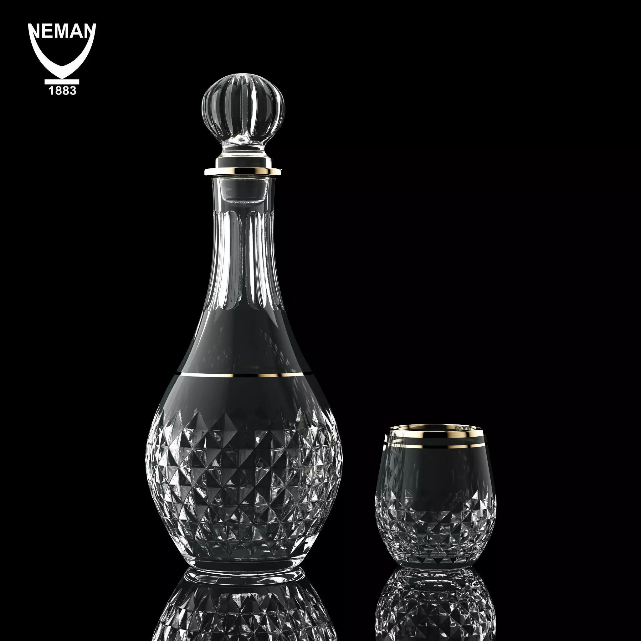 Set 6207-2 chinese decanter and cup Low-poly 3D model