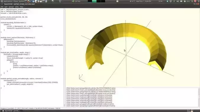 Partial Rotate Extrude OpenSCAD Free 3D print model
