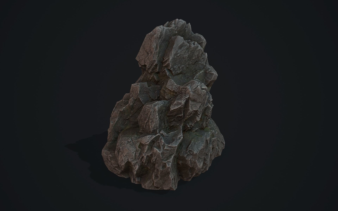 Stone PBR rock Low-poly 3D model