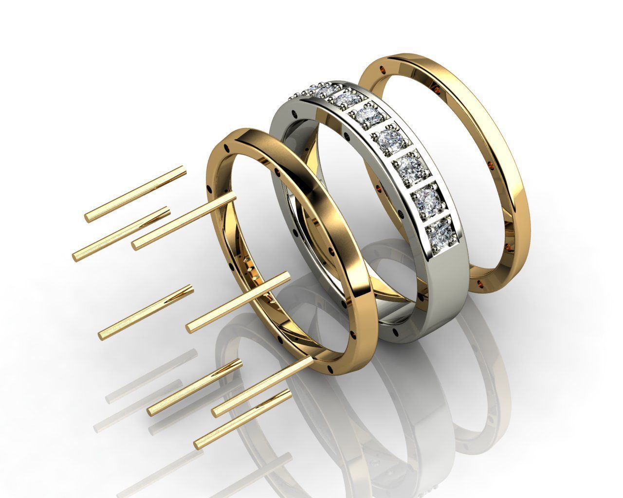 Wedding Rings 3D print model_2