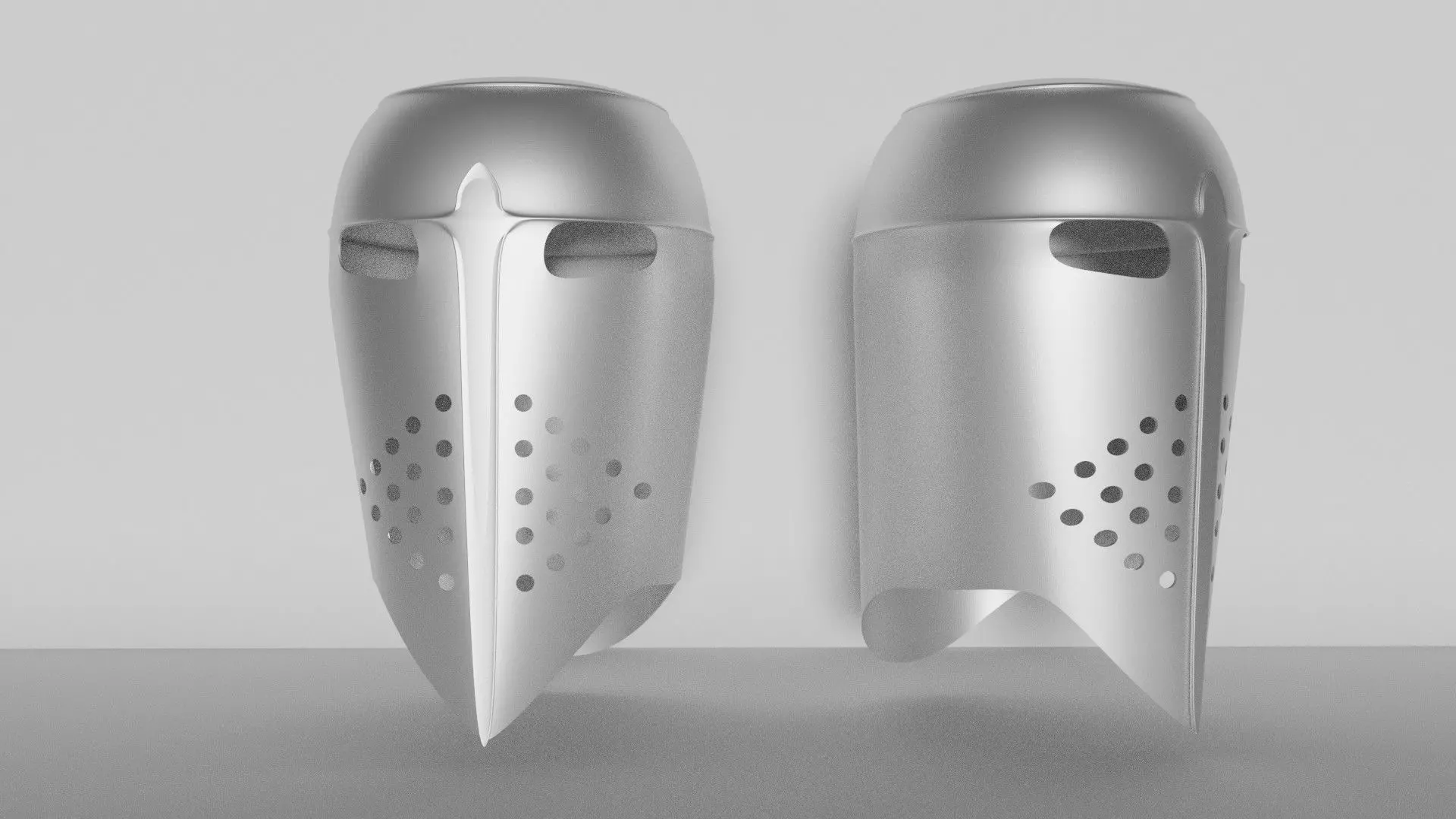 Knight Helmet Low-poly 3D model_0