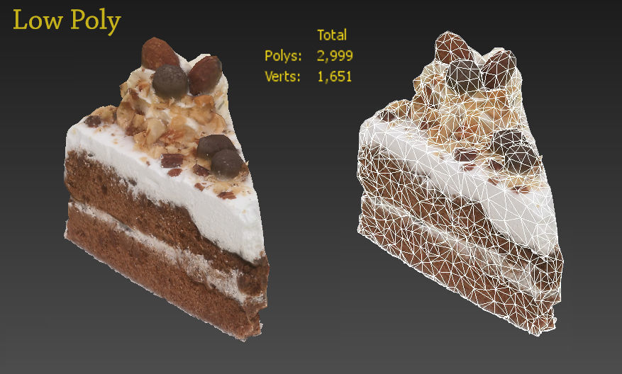 Chocolate Cake and Nuts - Low-poly 3D model_5