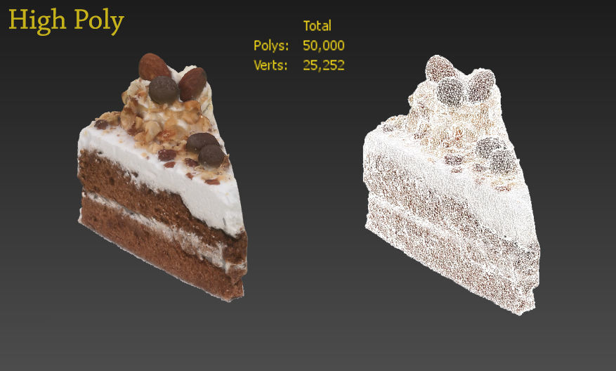 Chocolate Cake and Nuts - Low-poly 3D model_6