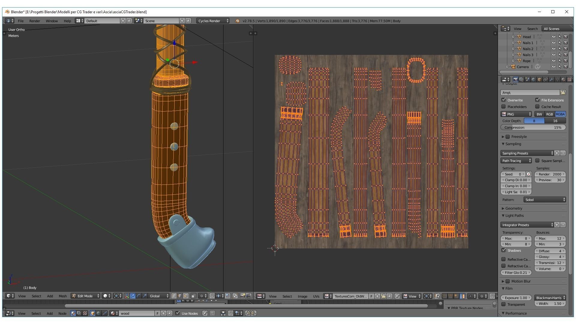 Medieval Ax 3D model_7