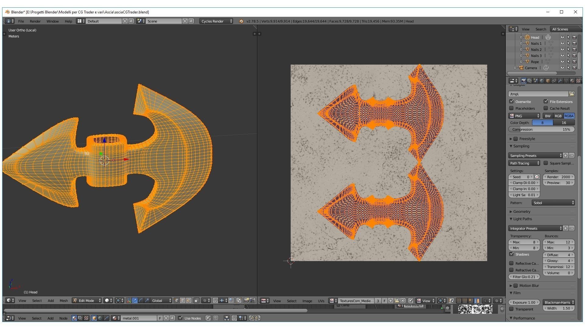 Medieval Ax 3D model_8