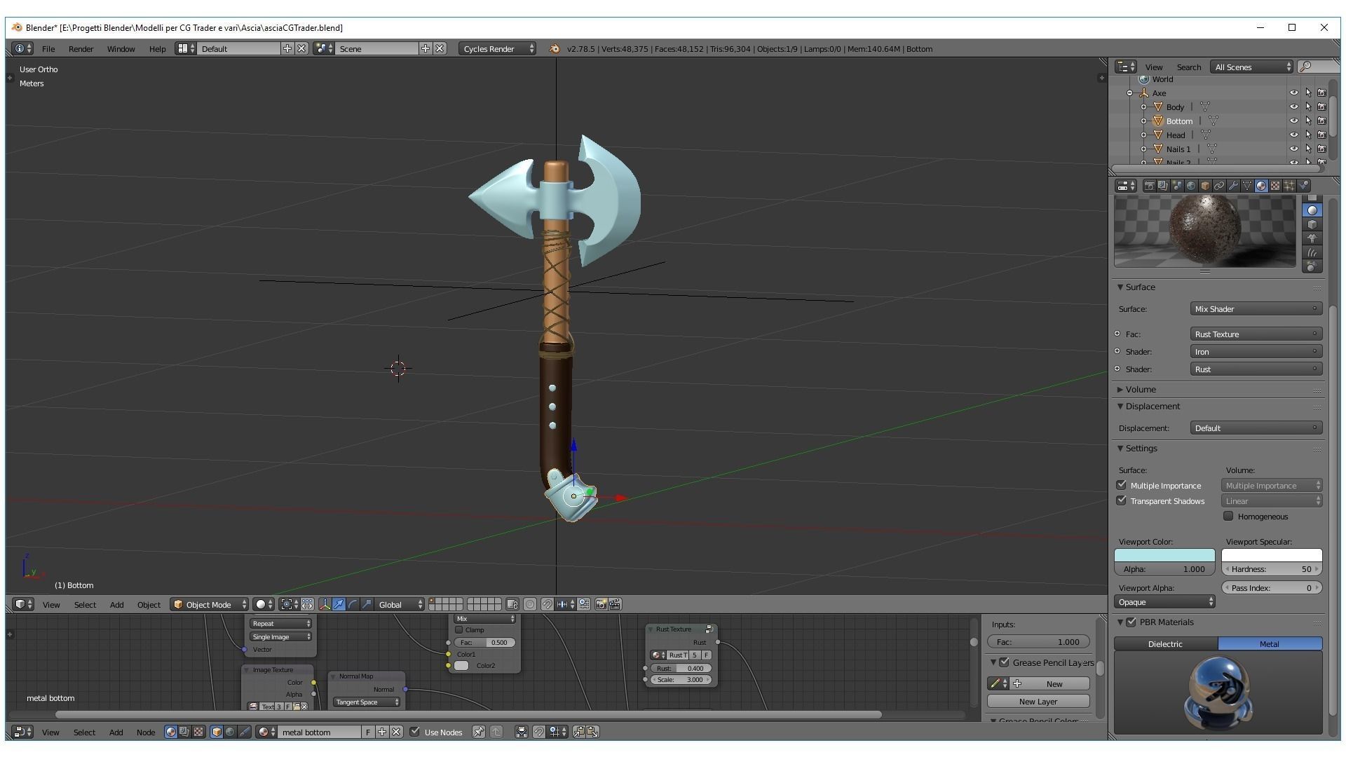 Medieval Ax 3D model_6