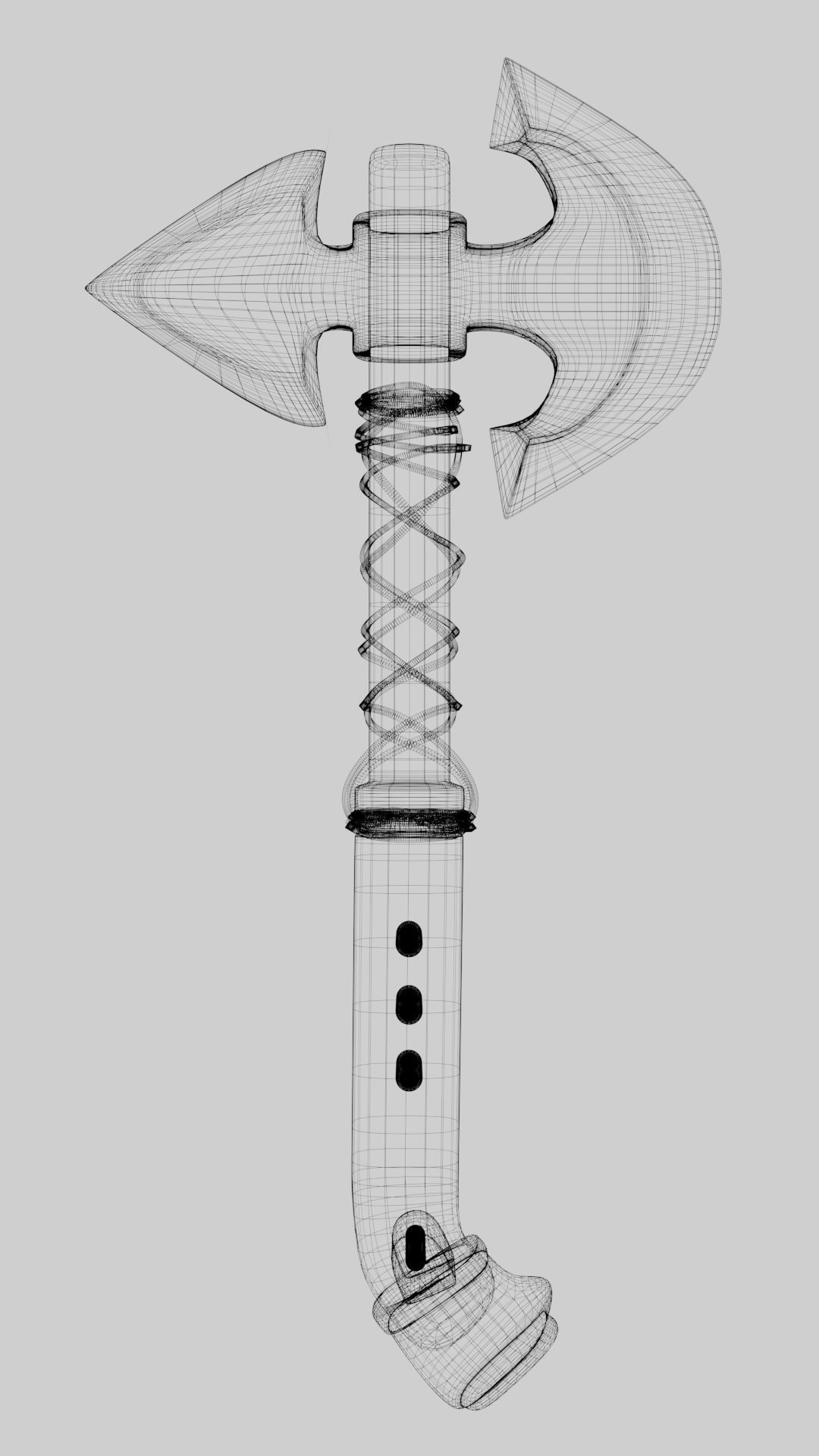 Medieval Ax 3D model_3