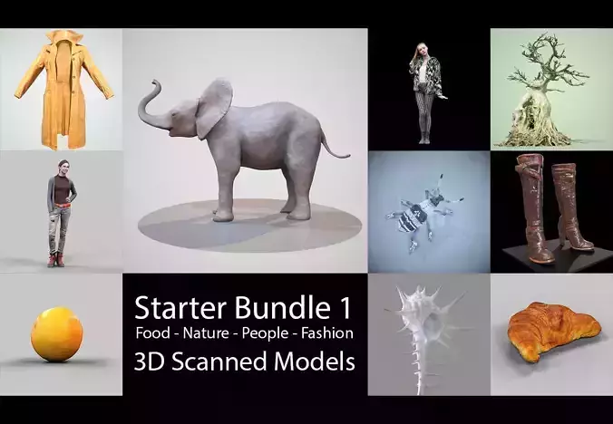 Girls - Food - Nature - Fashion - Animal 3DScan Starter Bundle 1