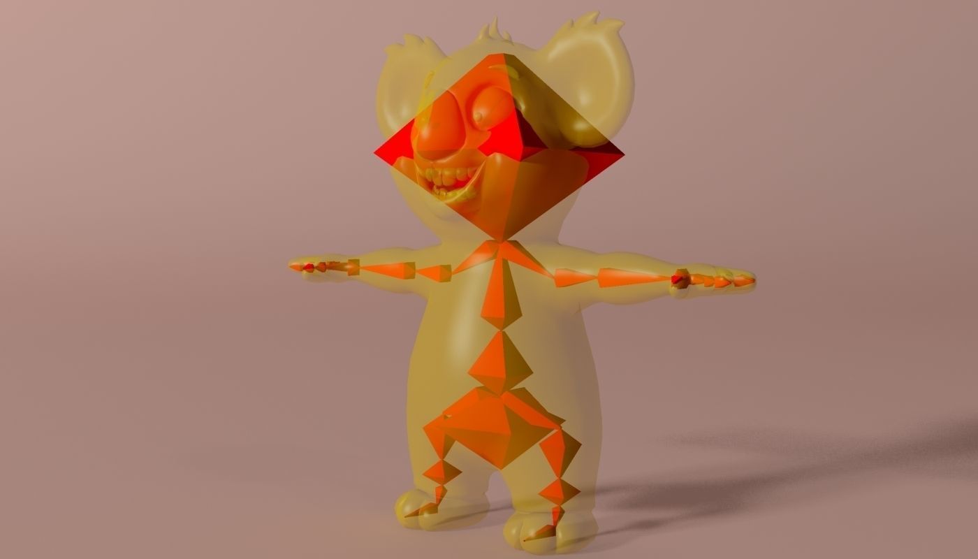 Cartoon Koala Rigged and Animated Low-poly 3D model_9