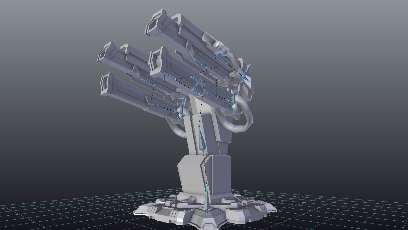 Sci Fi Plasma Cannon Low-poly 3D model_7